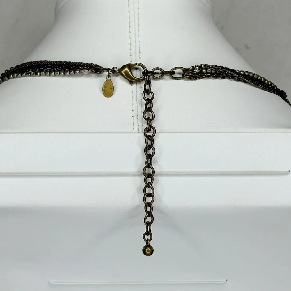 Chicos Multi Strand Gold Silver Tone Chain Link Necklace ✨
